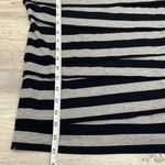 Verve Ami Sleeveless Black & Gray Striped Long Tank Top with Overlapping Front Photo 7