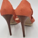 H by Halston Halston Orange Espadrille Platform Pumps Size 10 Photo 12