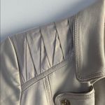 White House | Black Market Size 8 Light Beige moto Jacket shirred shoulders zipper Photo 4
