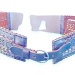 Linea Pelle Womens scalloped braided leather belt with elastic Silver Photo 0