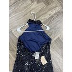 WAYF  Sequin High Neck Gown Open Back Floor Length in Midnight Women's Size XL Photo 6