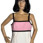 Liz Claiborne Vintage Y2K Liz Claborne colorblock cotton dress white pink black size medium Photo 2