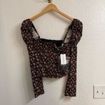 We Wore What Long Sleeve Corset Top in Baby Floral Black Multi
size 6 BNWT Photo 1