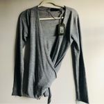 ALLSAINTS  Lonia Merino Wool Heather Gray Wrap Cardigan Sweater Women Size M NWT Photo 2