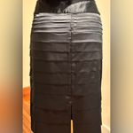 Dalia Collection Beautiful Elegant Black Ruffled midi Skirt Zip On Side … Photo 4