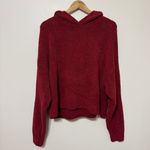 Aerie  Marshmallow Fuzzy Hoodie Size Large Red cozy fall winter sweater Photo 1