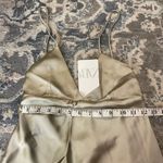 ZARA  Champagne Satin Effect Midi Dress Photo 3