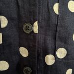 Maeve  by Anthropologie Polka Dot Linen Button Down Short Sleeve Photo 4