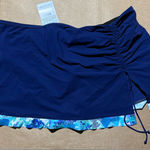 Your Profile Women’s Plus Size 20W Swim Skirt Bottom NWT Blue Ruched Side Photo 0