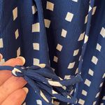 Mud Pie Blue White Geometric Blouse Sleeveless M Photo 3