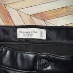 Abercrombie & Fitch A&F 90s Straight Leg  Ultra Hi Rise Faux Leather Pants Black 31/12 Moto Edgy Y2K Photo 2