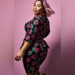 Torrid  xBetsey Johnson black cherry print stretch ponte peplum dress Size 12 New Photo 2