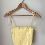 Forever 21  Buttery Yellow Ruffled Smocked Tube Top w/ Adjustable Tank Top Ties Photo 0