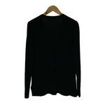 Halogen Merino Wool Appliqué Button Down Long Sleeve Knit Cardigan Black Navy XL Photo 5