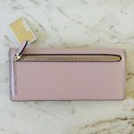 Michael Kors Jet Set Travel Blossom Pink Leather Flat Continental Wallet Photo 4