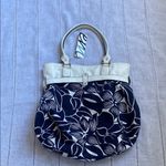 Emilie M NWT Floral Navy and White Shoulder Bag. Blue Photo 6