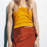 ZARA NWT  STRIED RIBBED NECK TIE BLOGGERS FAV CROP TOP MEDIUM Photo 0