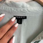 Torrid Taylor Classic Twill Camp Shirt Mint Green Size 0 Large Photo 4