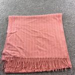 Abercrombie & Fitch Peach Striped Scarf Fringe Womens Cozy Wool Blend Casual Photo 4