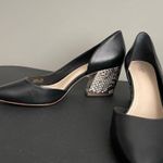 Botkier  Sena Black Leather Shoes Womens size 10 Snakeskin Block Heel Pump Photo 3