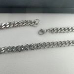 Link Chain Necklace for Men Women Streetwear Punk Hip Hop Unisex Style Silver Photo 2