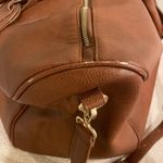 Sole Society Lacie Weekender Vegan Leather Duffle Bag, Camel, EUC Photo 3