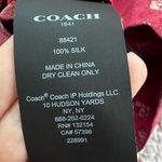 Coach Horse & Carriage Print Tie Neck Blouse Size 2 100% Silk NEW Photo 4