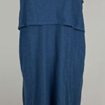 Toad & Co Paintbrush Tank Dress Womens Medium Blue Organic Cotton Knit Layered M Photo 0
