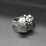 Anatomical Brain and Heart Ring Silver Photo 0