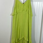 Lulus Island Time Lime Green ruffled midi dress beach vacation spring summer Size L Photo 1