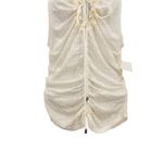 Free People  Lace Ruched Love Her Tank Top Cami Ivory White Gardenia Photo 7