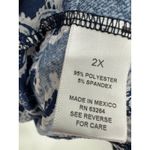 Westport  Top Women 2X Blue Printed  Scoop Neck Short‎ Sleeve Stretch Shark Hem Photo 5