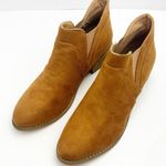 BOUTIQUE BY CORKYS Crisp Cognac Faux Suede Elastic Side Notch Ankle Booties 10 Photo 6