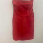 J.Crew  Strapless Red Denim Dress 6 Corset Top Photo 1