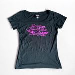 Harley Davidson  Black Y2k Shirt Metallic Pink Print Size Large Photo 0