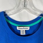 Tommy Bahama Blue Palm Leaf Print Sleeveless Tie Bottom Knit Top Large L Beach Photo 4