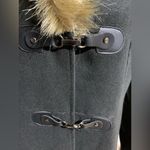 Black Faux Fur Trimmed Jacket Size L Photo 6