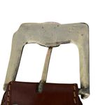 Vintage Brown Leather Wide Waist Belt Bow Detail Size large Photo 7