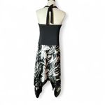 Studio Y Y2K  Black Floral Halter Dress Midi Asymmetrical Hem Photo 1