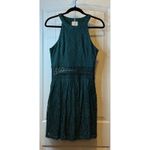 B Darlin Emerald Green Lace Halter Neck Cutout Waist Mini Dress Juniors Size M # Photo 1