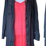 Banana Republic  Semi Sheer Button Up Tunic Top and Tank Set Womens Medium Black Photo 0