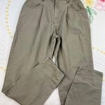 L.L.Bean Vintage Womens Size 14 High Waist Pleated Tapered Leg Jeans Khaki Photo 0