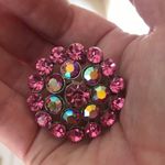 Hot Pink Crystal Ring Adjustable Retro Statement Photo 1