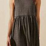 Free People  Dress im still obsessed crinkle mini womens Gray (small) boho beach Photo 0