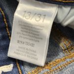 Simple Society  Button Fly Distressed Raw Hem Ankle Blue Jeans Sz 13 or 31 Waist Photo 9