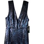 Lulus Navy Blue Sequin Mermaid Formal Gown Dress Small NWT Photo 1