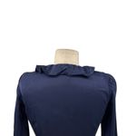 Aritzia Sunday Best Taro Wrap Dress Mini Ruffle Satin Navy Blue Size 00 Photo 6