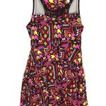 Xhilaration Dress M Neon Y2K Mesh Geometric Fairy Grunge Coachella Tribal Rave Photo 0