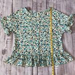 Red Lolly  Blue Blouse with Ruffled Bottom. Size Small. EUC Photo 7