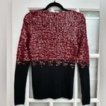 Antonio Melani Elegant Sequin Maroon & Black Sequin 100% Wool Sweater Size Med Photo 3